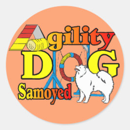 Samoyed Agility Geschenke Runder Aufkleber