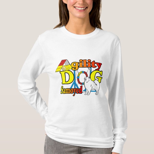 Samoyed Agility Geschenke T-Shirt (Vorderseite)