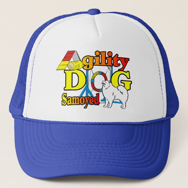 Samoyed Agility Geschenke Truckerkappe (Vorderseite)