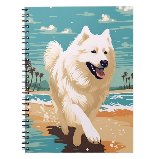 Samoyed am Strand Notizblock (Vorderseite)