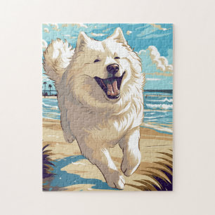 Samoyed am Strand Puzzle