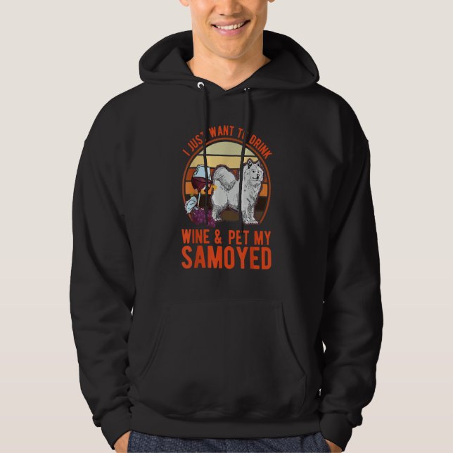 Samoyed And Wine Hoodie (Vorderseite)