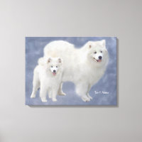 Samoyed Art Wrapped Canvas 24X18"