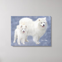 Samoyed Art Wrapped Canvas 24X18"