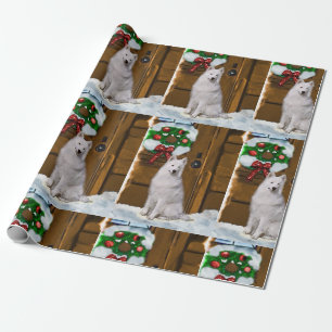 Samoyed auf Portal-Weihnachten Geschenkpapier