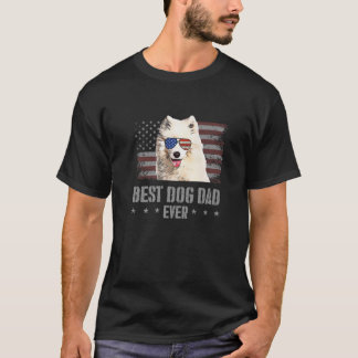 Samoyed Best Dog Vater je Retro USA Flag T-Shirt
