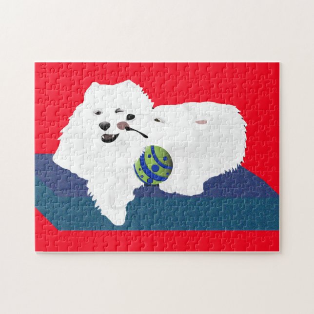Samoyed Brothers Puzzel, 252 Stück Puzzle (Horizontal)