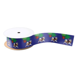 Samoyed Carousel Holiday Ribbon— Geschenk Wrap Sep Satinband