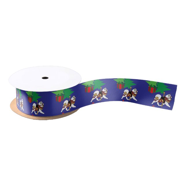Samoyed Carousel Holiday Ribbon— Geschenk Wrap Sep Satinband (Spule)