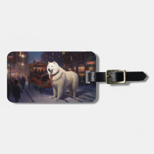 Samoyed Christmas Festivals Jahreszeit Gepäckanhänger