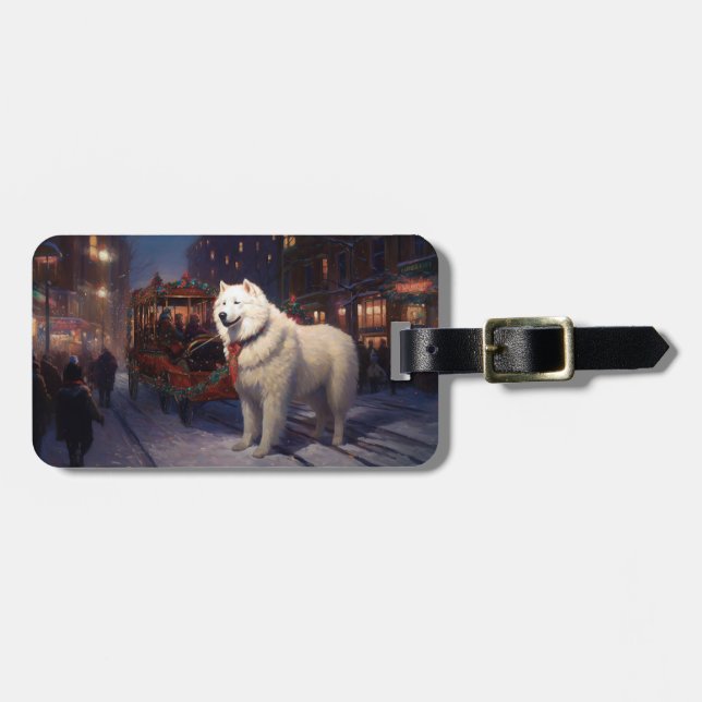 Samoyed Christmas Festivals Jahreszeit Gepäckanhänger (Vorderseite horizontal)
