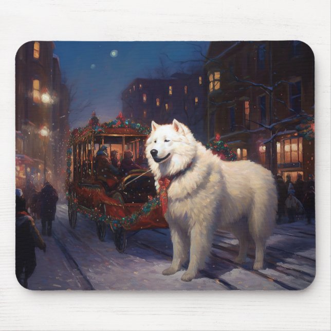 Samoyed Christmas Festivals Jahreszeit Mousepad (Vorne)