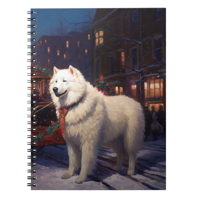 Samoyed Christmas Festivals Jahreszeit Notizblock (Vorderseite)