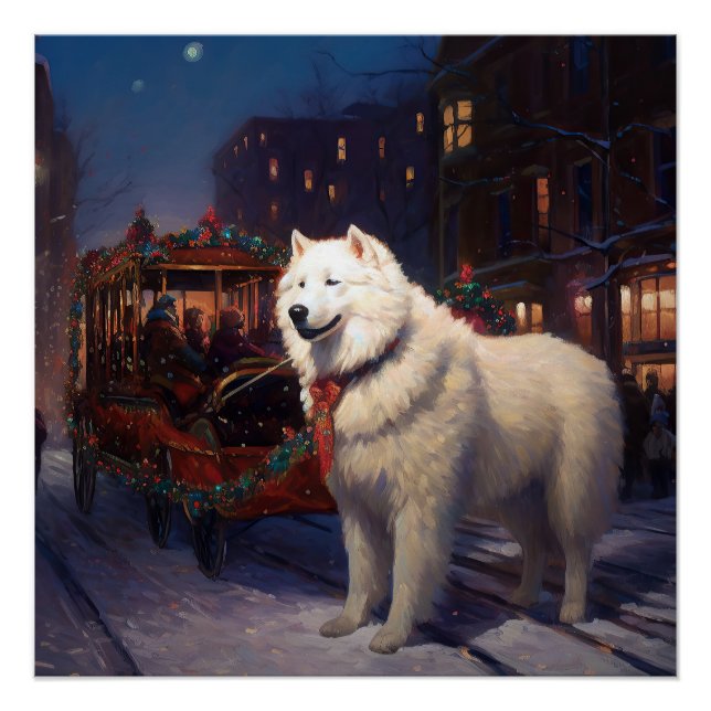 Samoyed Christmas Festivals Jahreszeit Poster (Vorderseite)