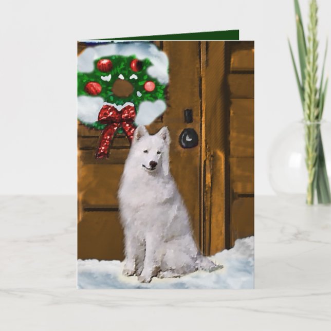 Samoyed Christmas Geschenke Feiertagskarte (Vorderseite)