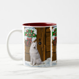 Samoyed Christmas Geschenke Zweifarbige Tasse