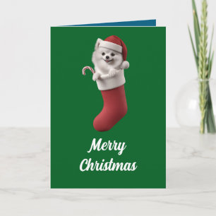 Samoyed Christmas Strumpf Karte