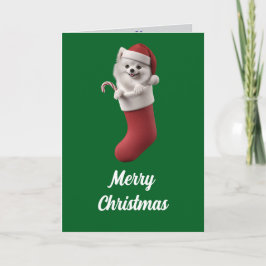 Samoyed Christmas Strumpf Karte