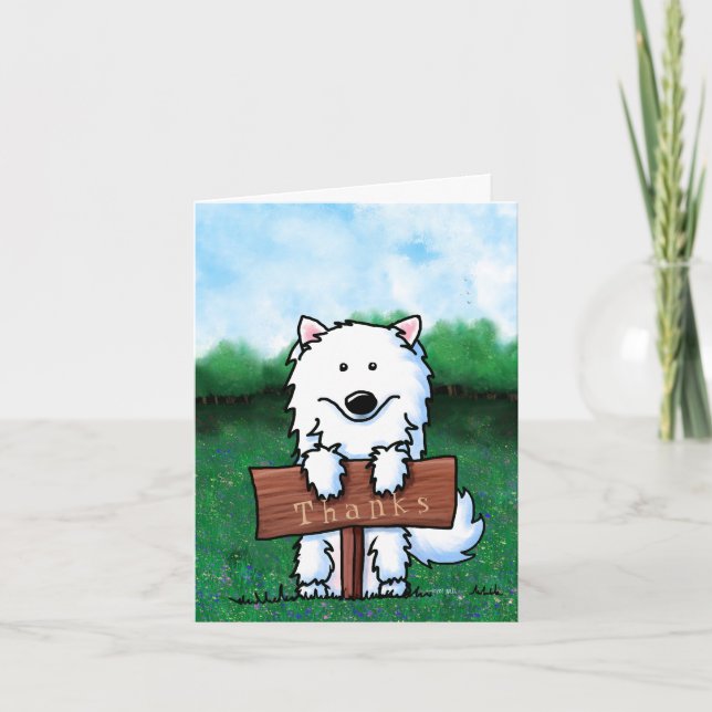 Samoyed Dankeschön-Karte Dankeskarte (Vorderseite)