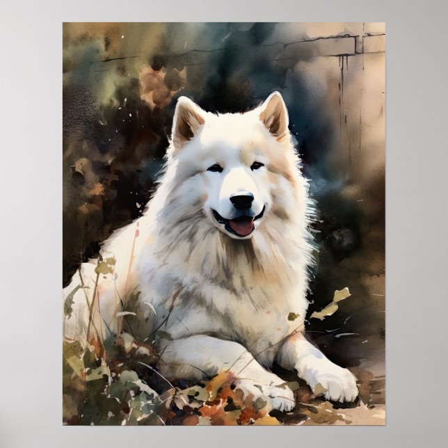 Samoyed Dog Art Print Poster (Vorne)
