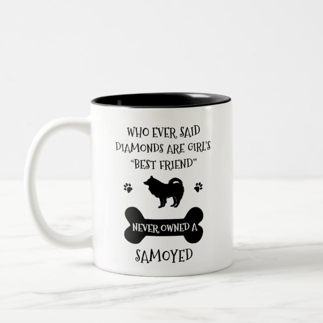 Samoyed Dog Best Friend Zweifarbige Tasse (Links)