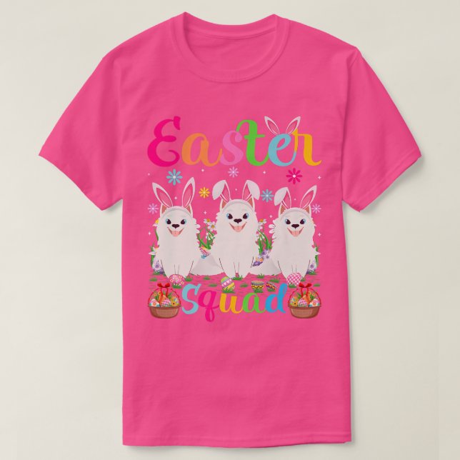 Samoyed Dog Bunny Oar OsterSquad Samoyed Happy E T-Shirt (Design vorne)