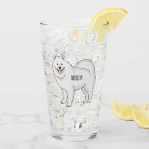 Samoyed dog cartoon illustration glas