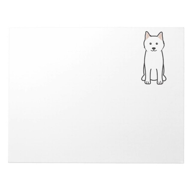 Samoyed Dog Cartoon Notizblock (Vorderseite)