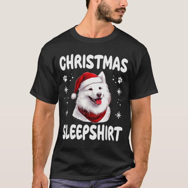 Samoyed Dog Dog Nightgown Pajama Christmas Sleepsh T-Shirt (Vorderseite)
