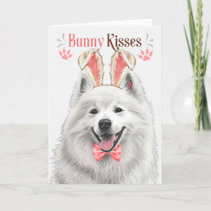 Samoyed Dog in Bunny Ears für Ostern Feiertagskarte
