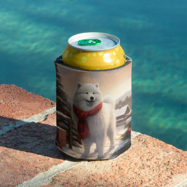 Samoyed Dog in Schneehochweihen Dosenkühler (In Situ Pool)