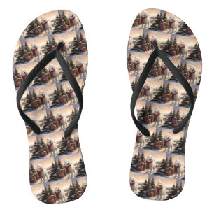 Samoyed Dog in Schneehochweihen Flip Flops