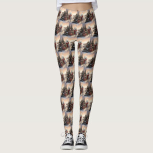 Samoyed Dog in Schneehochweihen Leggings