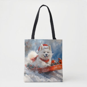 Samoyed Dog in Sledge Let it Snow Christmas