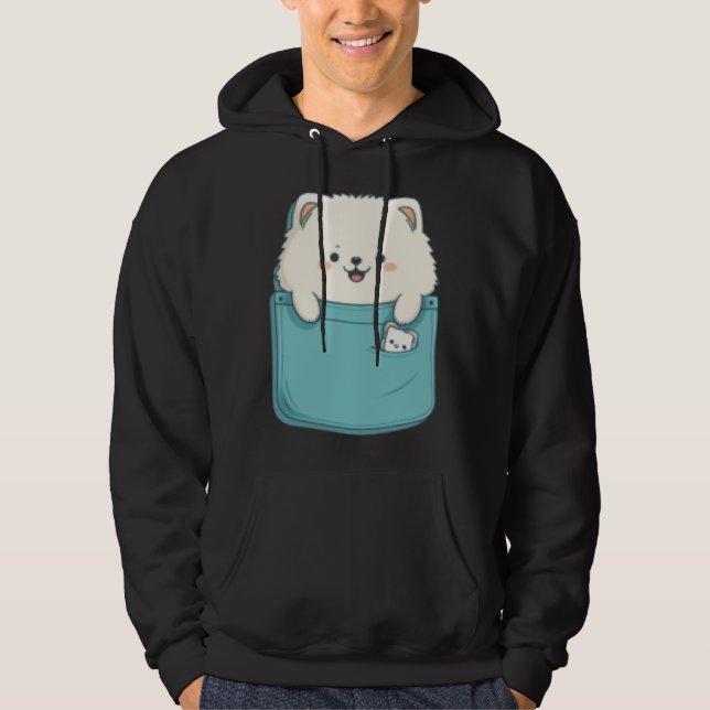 Samoyed Dog in your Pocket Dog   3 Hoodie (Vorderseite)