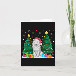 Samoyed Dog Liebhaber Weihnachtsmannmütze Ugly Chr Karte