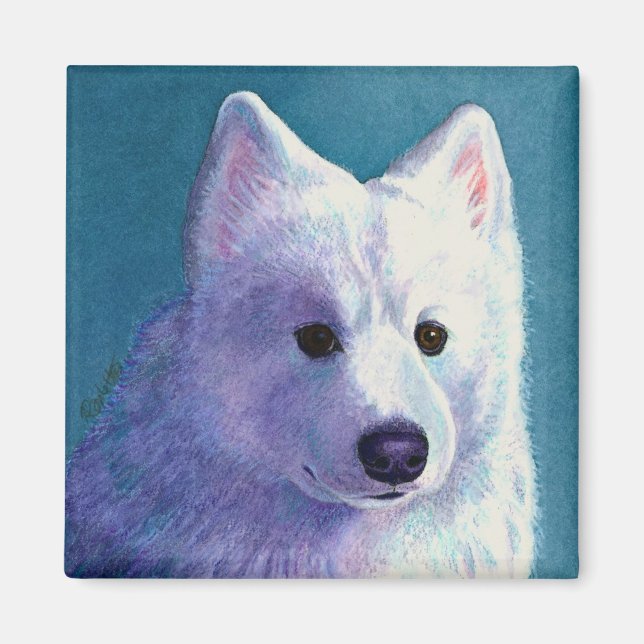 Samoyed Dog Magnet - "Buddha" (Vorne)