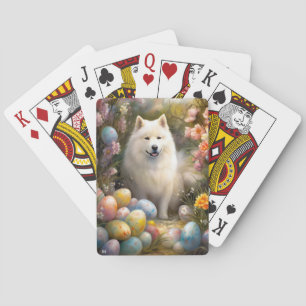 Samoyed Dog mit Ostereier Urlaub Spielkarten