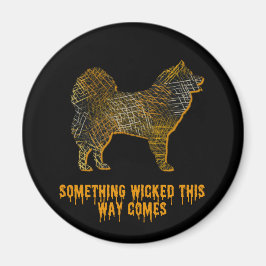 Samoyed Dog Silhouette Fun Halloween Magnet