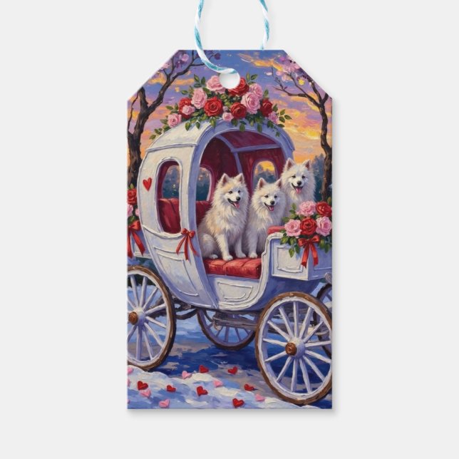 Samoyed Dog Valentine's Day  Geschenkanhänger (Vorderseite)
