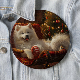 Samoyed Dog Weihnachtsfest Button