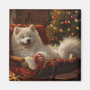 Samoyed Dog Weihnachtsfest Magnet