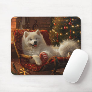 Samoyed Dog Weihnachtsfest Mousepad