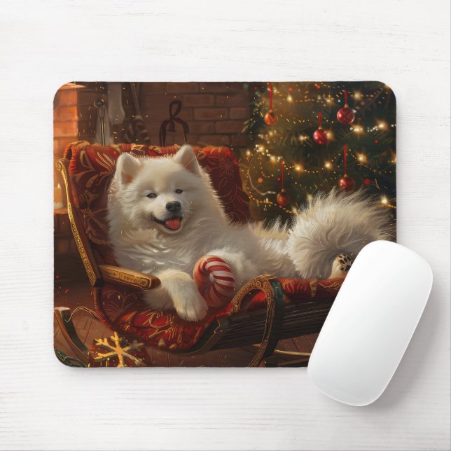 Samoyed Dog Weihnachtsfest Mousepad (Mit Mouse)