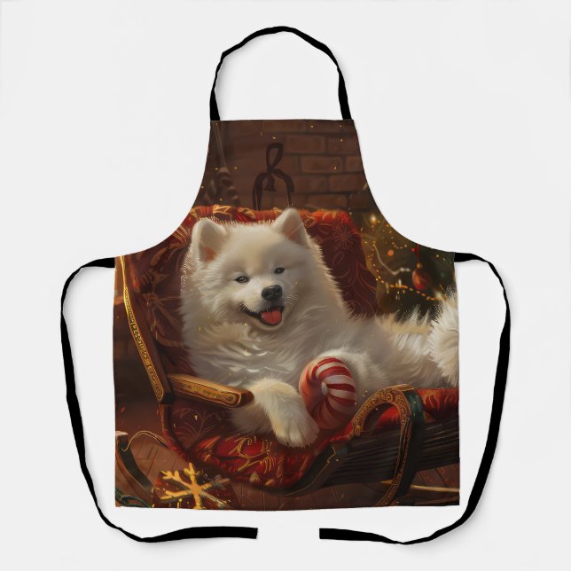 Samoyed Dog Weihnachtsfest Schürze (Vorderseite)