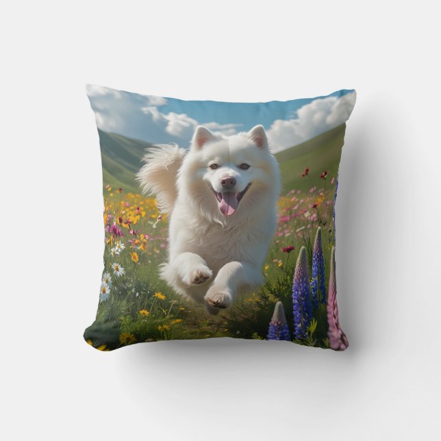 Samoyed Elegant Throw Kissen (Vorderseite)