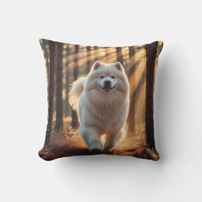 Samoyed Elegant Throw Kissen (Vorderseite)