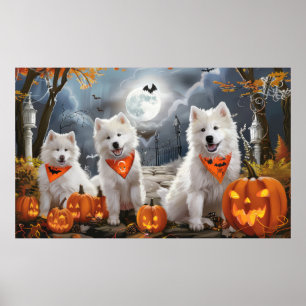 Samoyed Halloween Gruselig Poster