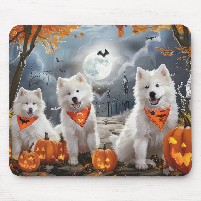 Samoyed Halloween Spooky Mousepad (Vorne)