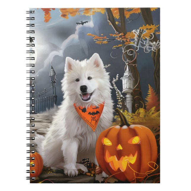 Samoyed Halloween Spooky Notizblock (Vorderseite)